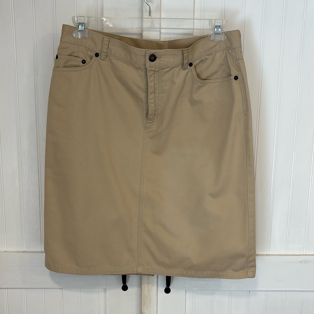 Lauren Jean Co. Ralph Lauren 100% cotton tan pencil skirt size 12